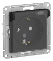 ATLASDESIGN AQUA РОЗЕТКА с заземл. со шторк с крышк., 16А, IP44, механизм, КАРБОН