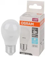 Лампа светодиодная LED Base Шарообразная 6,5 Вт (замена 60 Вт), 550Лм, 4000К, цоколь E27 OSRAM (4058075527805)