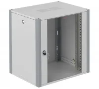 Шкаф телекоммуникационный настенный 19' 6U дверь стекло IP20. 600x350x315mm(ШхГхВ) цвет серый(RAL 7035/RAL7000)