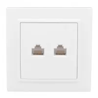 Розетка RJ-45 2-местная СП Минск белая
