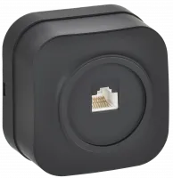 GLORY Розетка для открытой установки компьютерная RJ45 кат.5E РК10-ХЧм черный матовый IEK