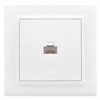 Розетка Минск RJ-45 1-местная СП белая Basic